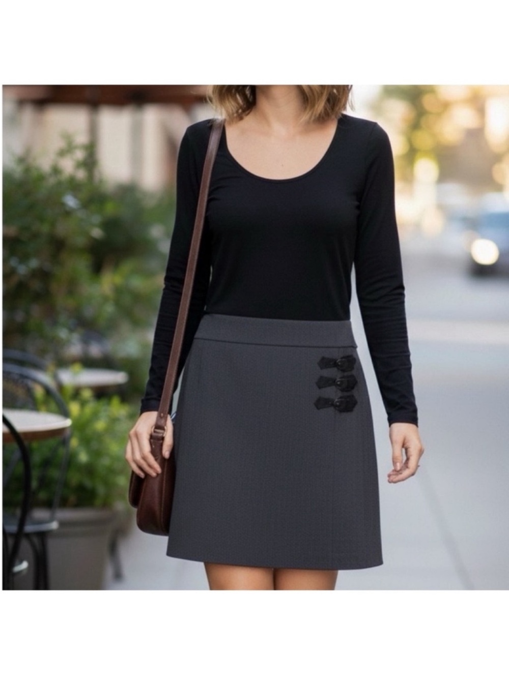 Vintage Laundry by Design Charcoal/Black Dress with Drop Waist
